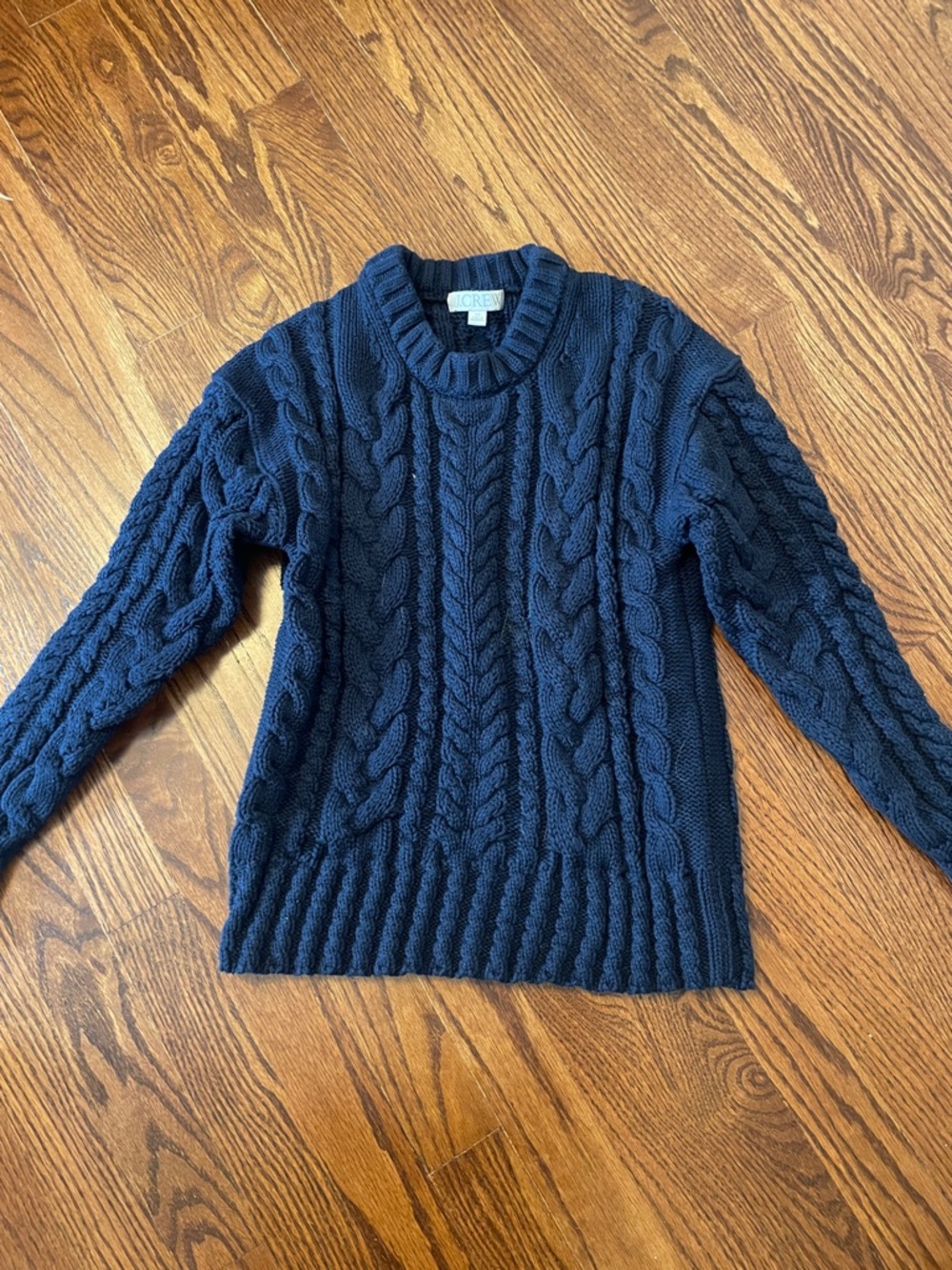 J. Crew women’s  Navy Cable Knit Crewneck sweater